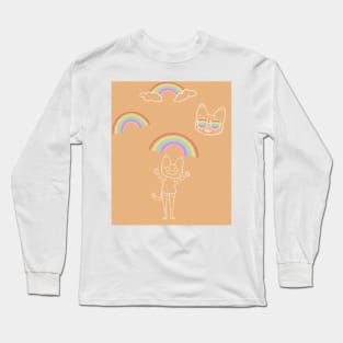 Rainbow cat pattern Long Sleeve T-Shirt